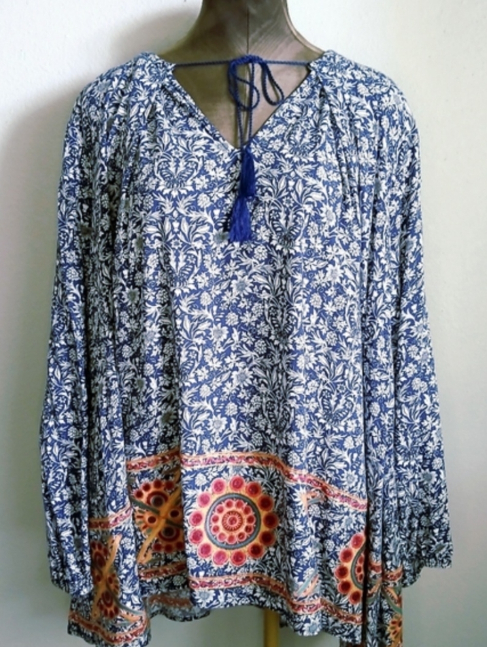 Ivy Jane Pullover Top Womens Size Large Boho Embroidery Oversized